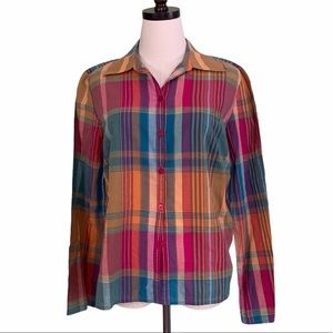 The Villager Liz Claiborne Vintage Plaid Blouse